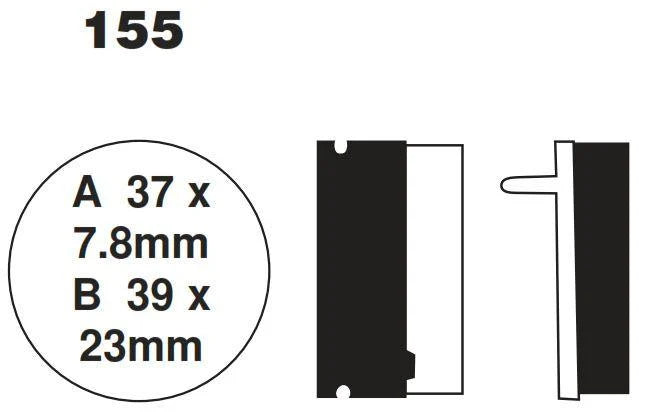 BRAKE PADS STD KEVLAR ORGANIC EBC SEMI-METAL BLACK FA155