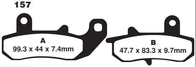 BRAKE PADS STD SEMI-METAL, KYOTO S1073 BLACK (EBC FA157)