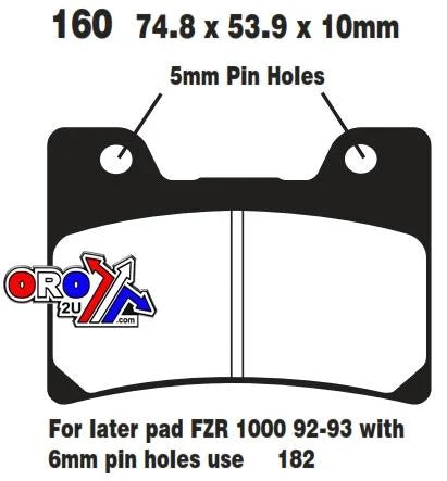 BRAKE PADS SEMI-METALLIC EBC FA160