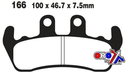 BRAKE PADS STD KEVLAR ORGANIC SEMI-METAL BLACK EBC FA166