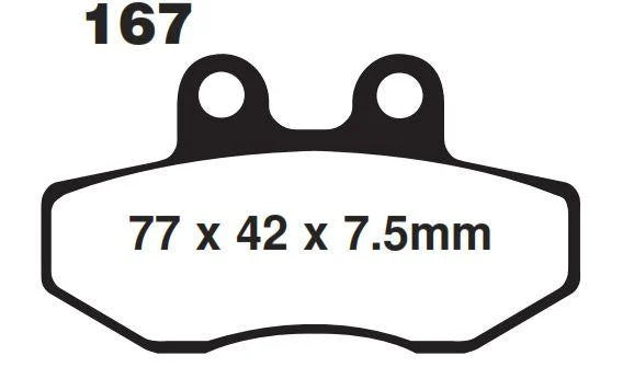 BRAKE PADS MINERAL ORGANIC M, DB2700 [EBC FA167], DB2700 M-1, BP069M01F