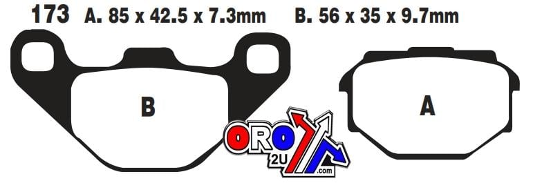 BRAKE PADS STD KEVLAR ORGANIC SEMI-METAL BLACK EBC FA173