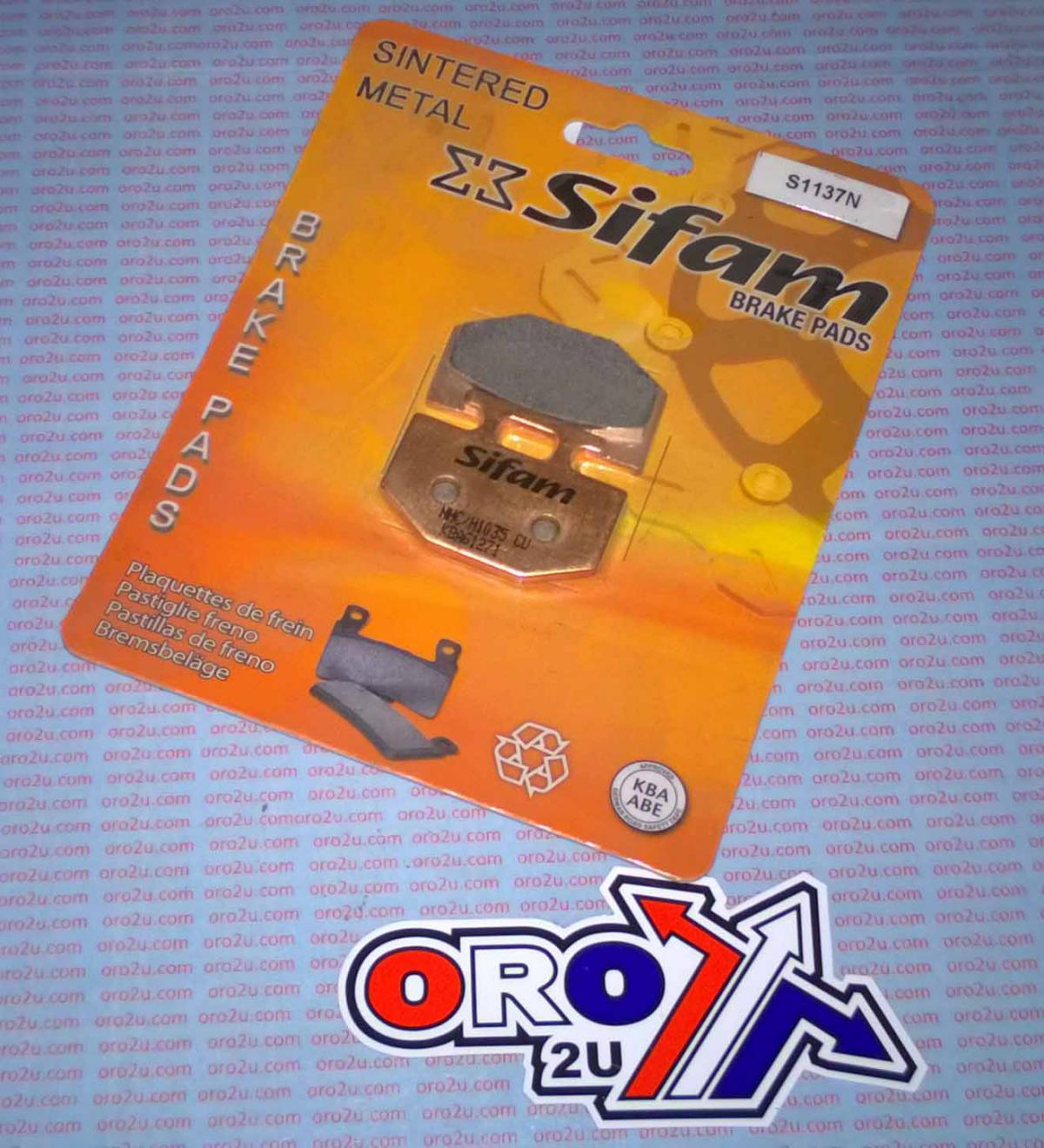 BRAKE PADS DISC SINTERED METAL, SIFAM S1137N (SFA176)