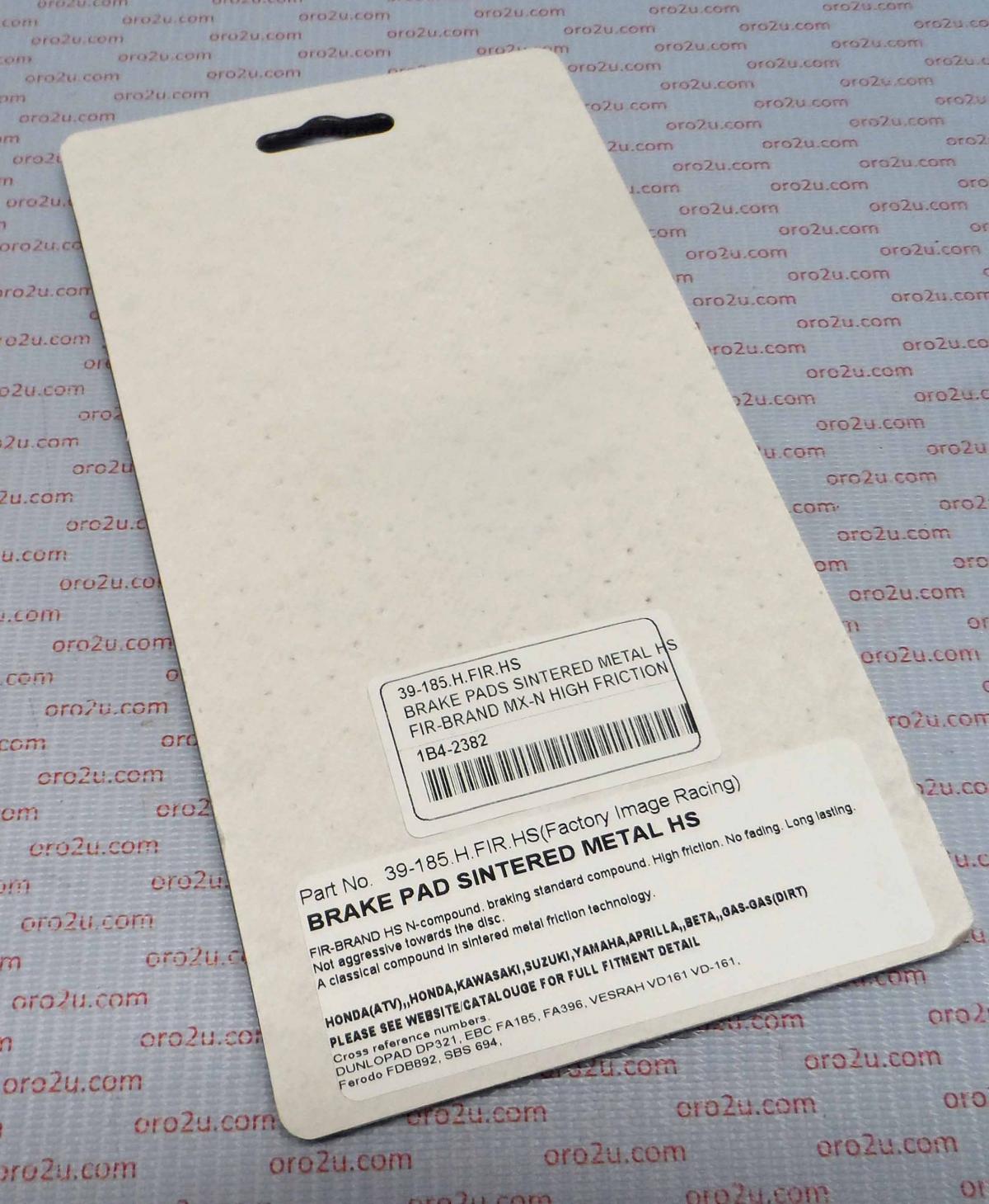 BRAKE PADS SINTERED METAL HS, MX-N HIGH FRICTION, DB2230-N, 39-185.H.ORO