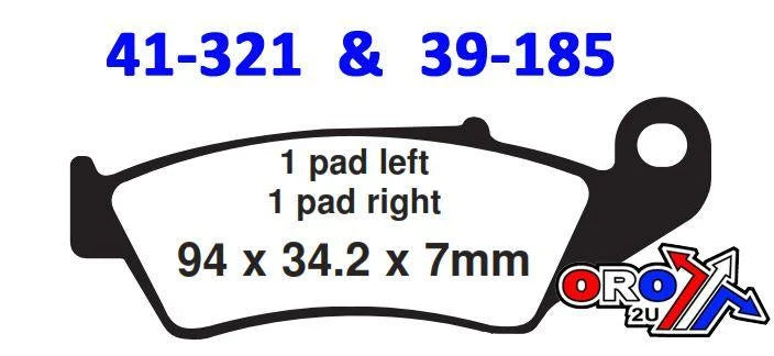 BRAKE PADS SINTERED NITRO, MOTO-MASTER 093421, 39-185, FA185, FA389