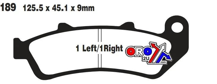 BRAKE PADS STD KEVLAR ORGANIC EBC FA189