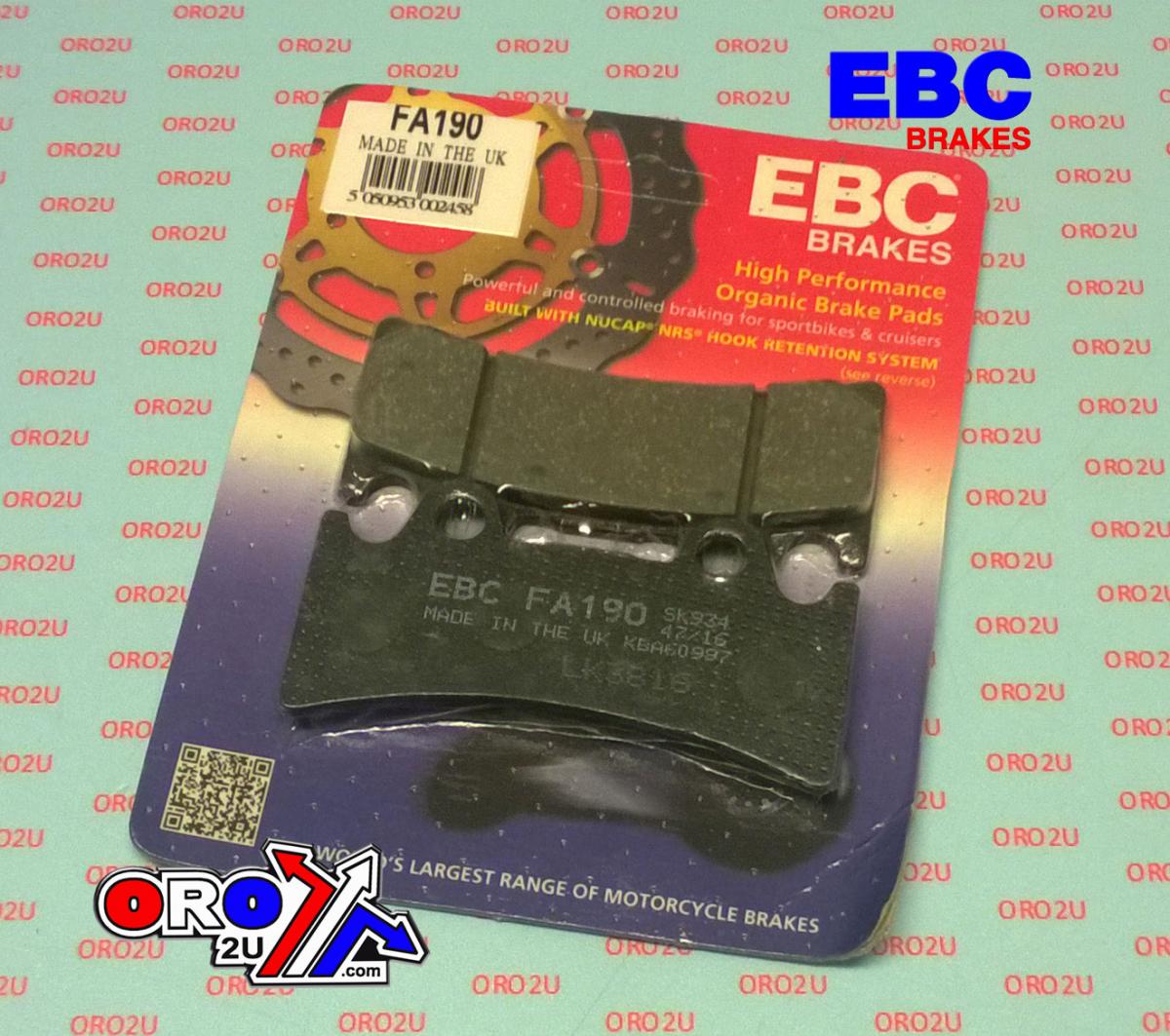 BRAKE PADS STD SEMI-METAL EBC FA190
