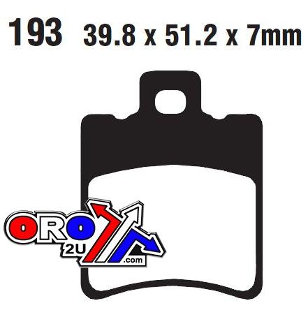 BRAKE PADS STD ORGANIC KEVLAR BACK EBC SFA193