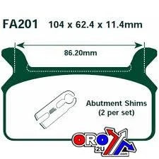 BRAKE PADS STD KEVLAR ORGANIC, EBC FA201 HARLEY DAVIDSON