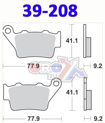 BRAKE PADS SINTERED DP BRAKES, DP622 Premium 41-622.H.DP, 39-208