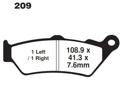 BRAKE PADS DISC SEMI-METAL, KYOTO S1958(FA209)