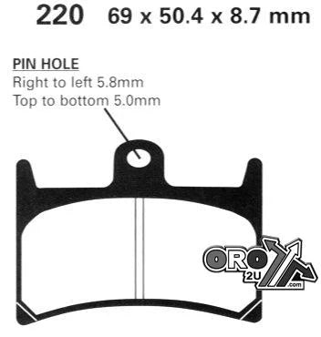 BRAKE PADS STD KEVLAR BLACK ORGANIC EBC FA220