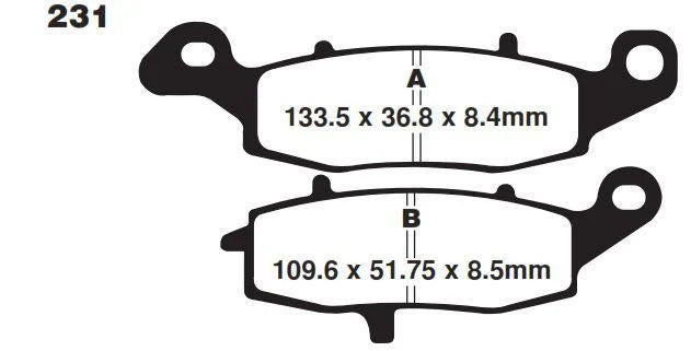 BRAKE PADS SINTERED METAL, SIFAM S1435N (FA231)
