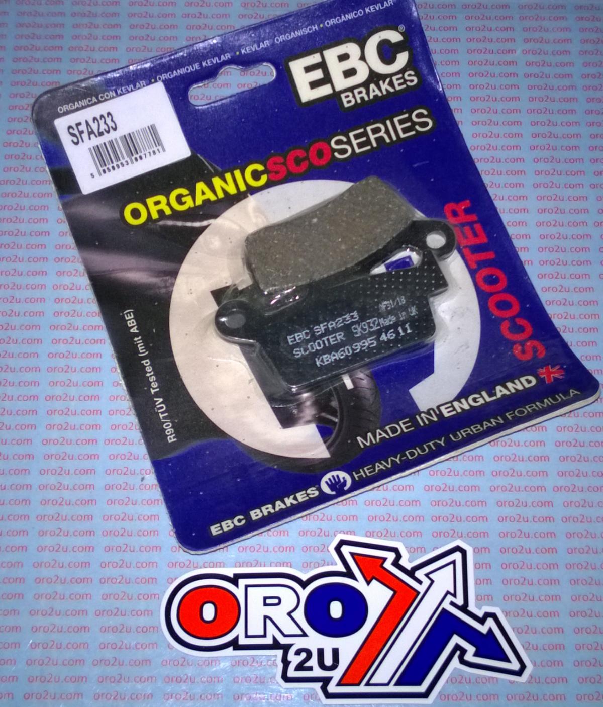 BRAKE PADS STD SCOOTER ORGANIC EBC SFA233