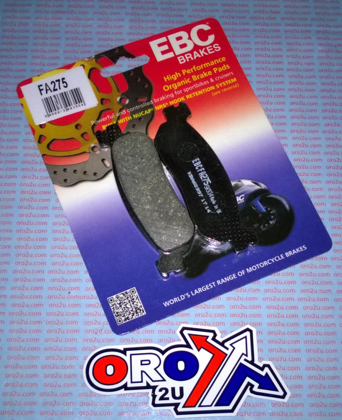 BRAKE PADS BLACK TOURING EBC FA275