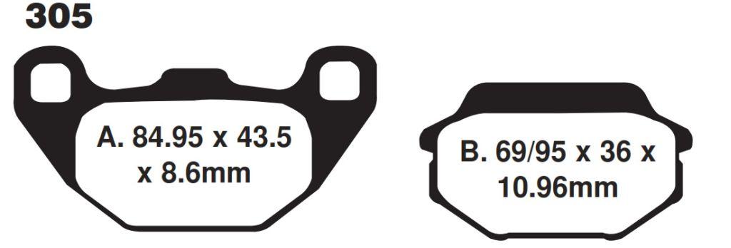 BRAKE PADS STD KEVLAR ORGANIC EBC FA305