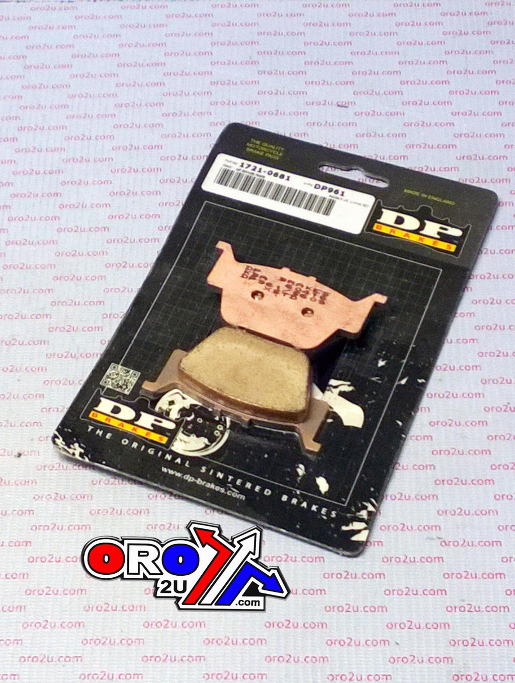 BRAKE PADS SINTERED DP BRAKES, DP961 Premium Sintered, 75.3 x 39.4 x 11.7mm, 39-373
