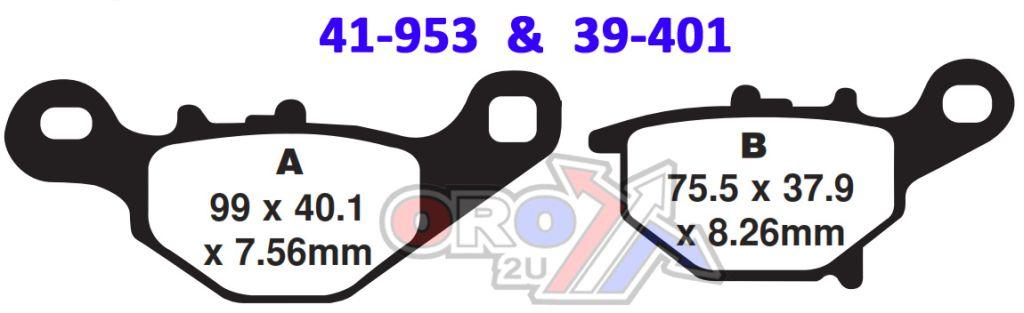BRAKE PADS SINTERED RC-1, RENTHAL BP-111, BP111 WORKS, 39-401, 41-953.H.REN