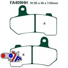 BRAKE PADS SINTERED METAL, EBC FA409HH HARLEY DAVIDSON