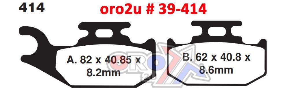 BRAKE PADS STD FA414TT EBC, FRONT RIGHT HAND SIDE