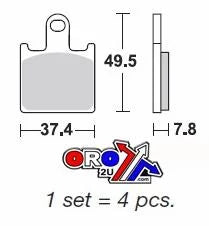 BRAKE PADS SINTERED METAL 4pcs, EBC FA417/4HH (VD444)
