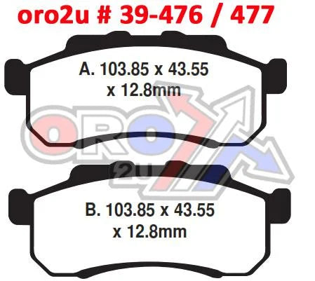 BRAKE PADS SINTERED METAL HD, QD-D EXTREME RIGHT, NEW No. AT-05614F(R), FA477X AT-05616F 39-477.DR