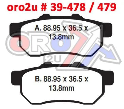BRAKE PADS SINTERED METAL HD, QD-D EXTREME RIGHT, FA479X, AT-05617F, 39-479.DR