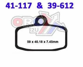 BRAKE PADS SINTERED RC-1, RENTHAL BP-117, BP117 WORKS, 39-612, 41-117.H.REN