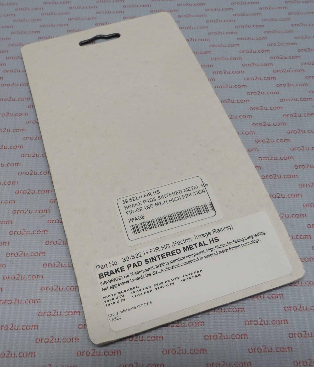 BRAKE PADS SINTERED METAL HS, MX-N HIGH FRICTION, FA622