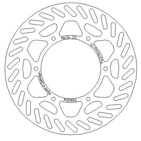 DISC BRAKE REAR KX KDX OEM CC, CROSS-CENTER PRODUCT 5100-214