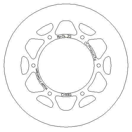DISC BRAKE REAR KX KDX SOLID, CROSS-CENTER 5100-013 SOLD