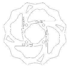 DISC BRAKE REAR KTM65 ROUND, CROSS-CENTER PRODUCT 5100-110