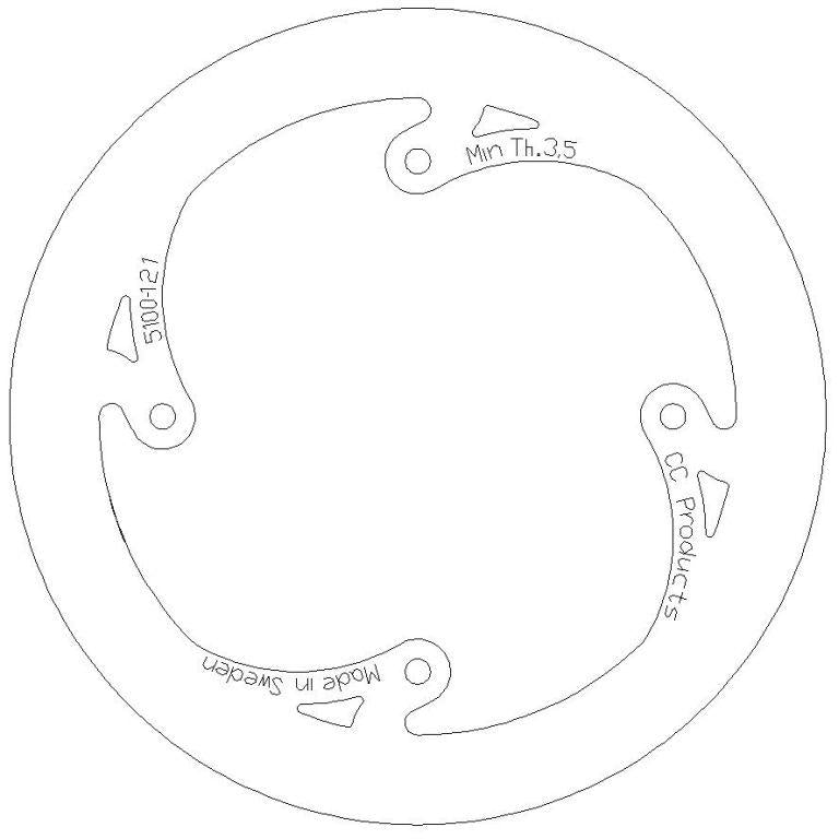 DISC BRAKE REAR KTM85 SOLID CC, CROSS-CENTER PRODUCT 5100-121