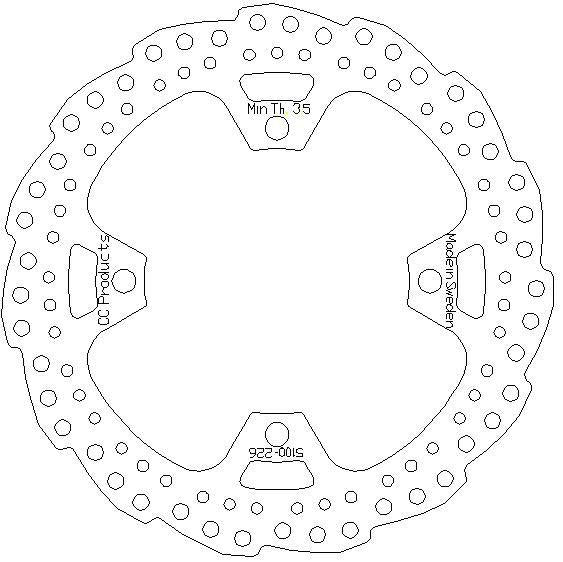 DISC BRAKE REAR KX KXF CC, CROSS-CENTER 5100-226
