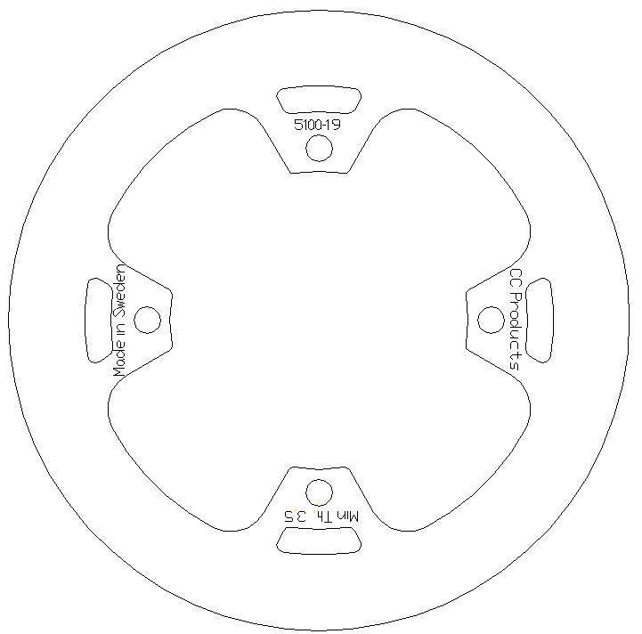 DISC BRAKE REAR KX KXF SOLID, CROSS-CENTER 5100-019