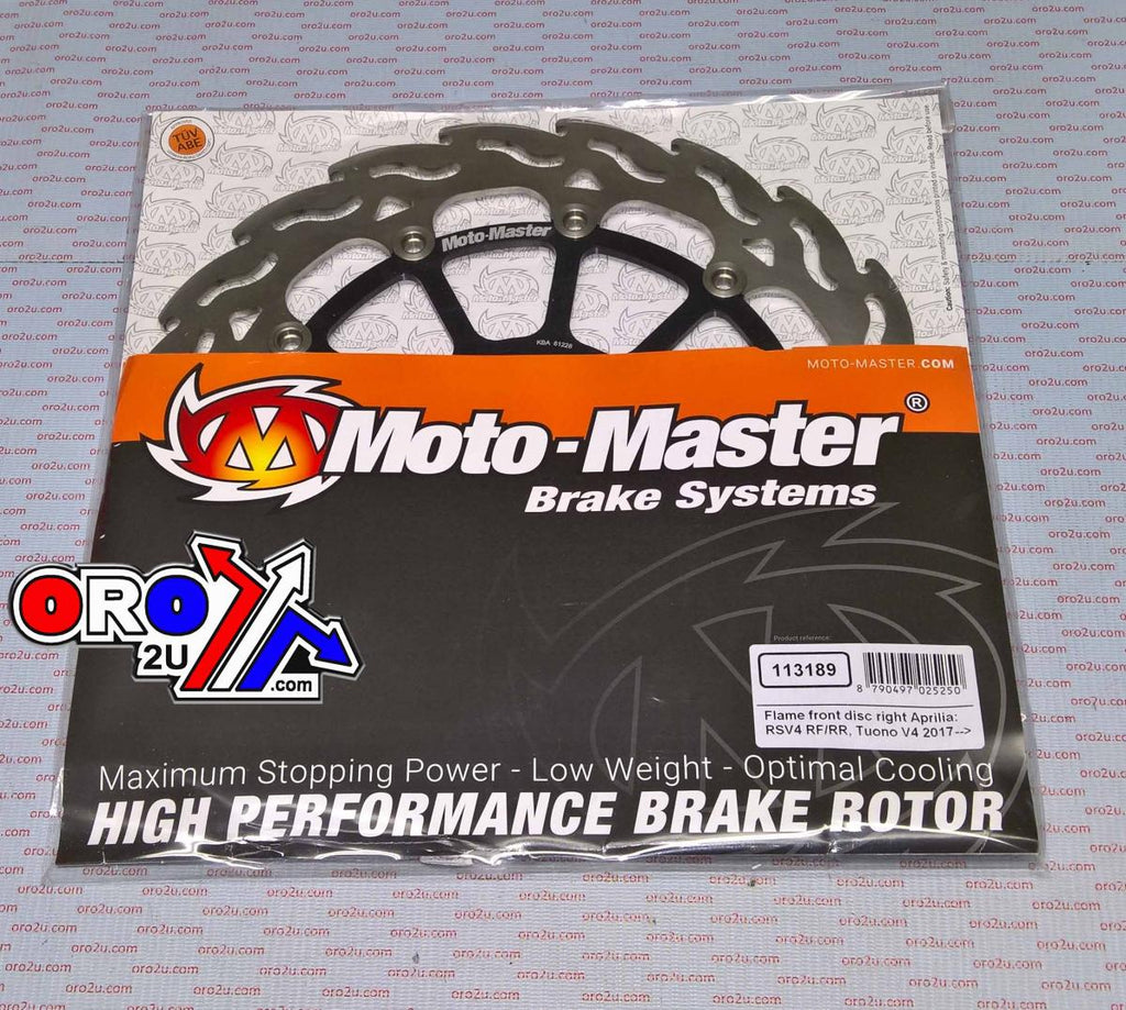 DISC BRAKE FRONT FLAME RIGHT, MOTO-MASTER 113189, ROAD, MC