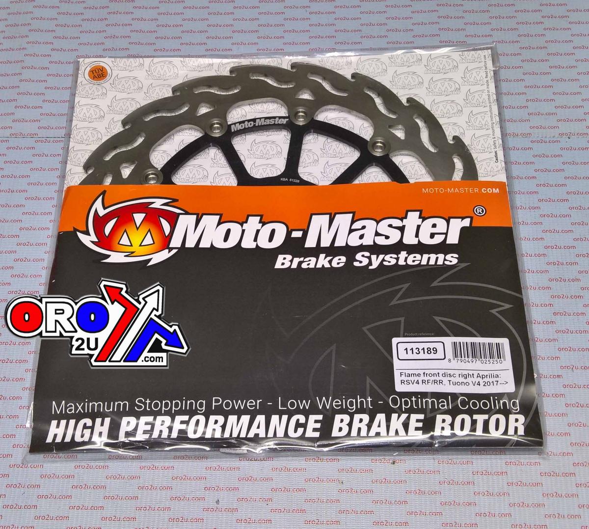 DISC BRAKE FRONT FLAME RIGHT, MOTO-MASTER 113189, ROAD, MC
