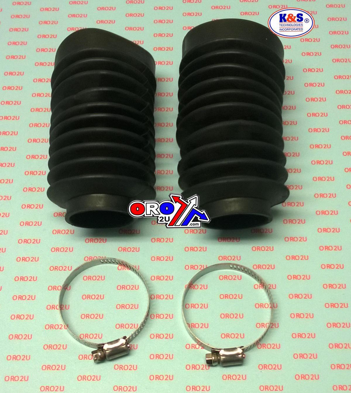 200mm FORK BOOT SET BLACK, HINKLEY T100 BONNEVILLE TYPE., KS16-3009