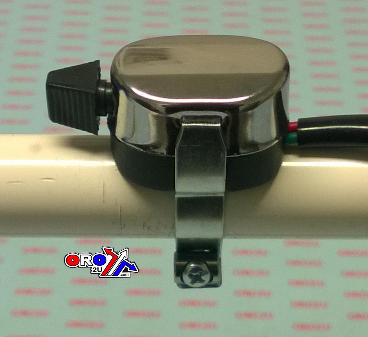 SWITCH LIGHT UNIVERSAL CLASSIC CHROME TOP 3 POSITION 3 WIRE 7/8 22.2mm HANDLEBAR