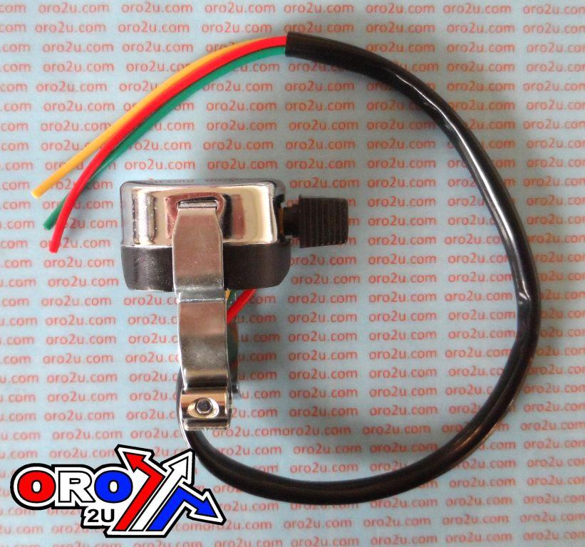 SWITCH LIGHT UNIVERSAL CLASSIC CHROME TOP 3 POSITION 3 WIRE 7/8 22.2mm HANDLEBAR