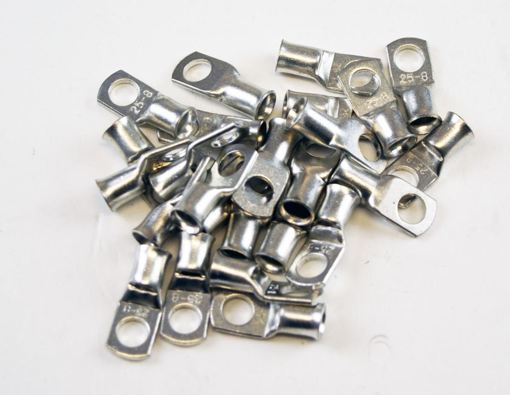 TRADE PACK 25 / 8mm RING TERMINAL COPPER 25mm2, TO SUIT CABLE OD 5.6mm