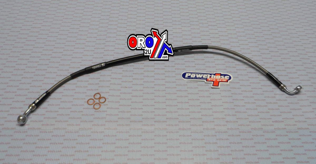 HOSE REAR BRAKE SILVER / BLK, VENHILL H01-2-013/P, HUSQVARNA TC TE 200 450 05-07