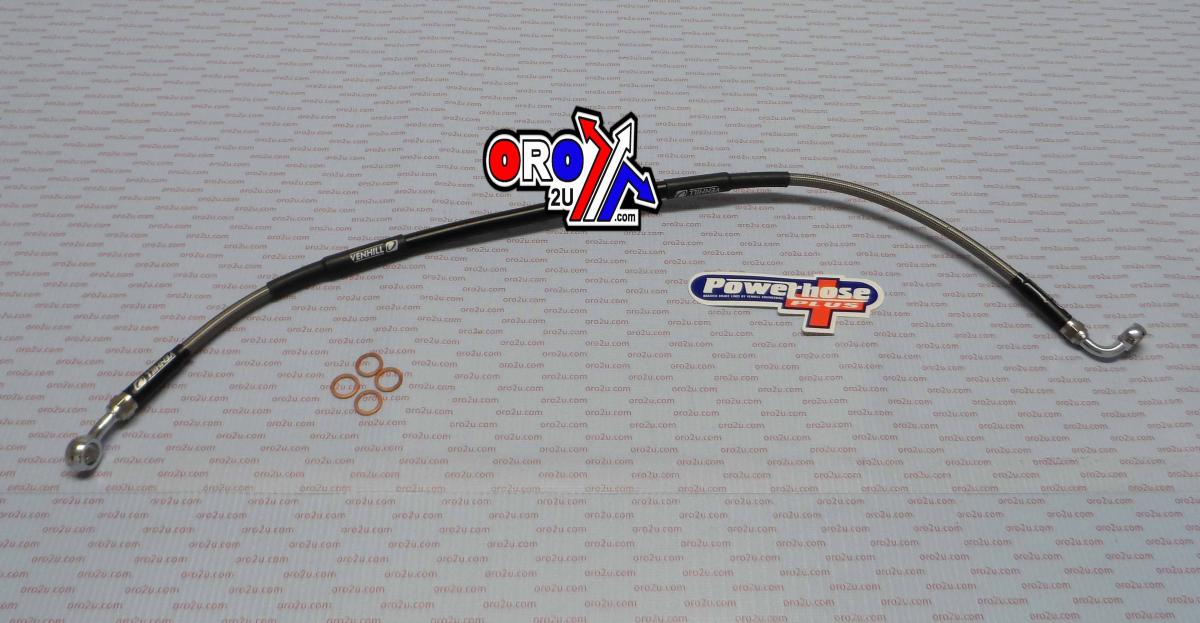 HOSE REAR BRAKE SILVER / BLK, VENHILL H01-2-013/P, HUSQVARNA TC TE 200 450 05-07