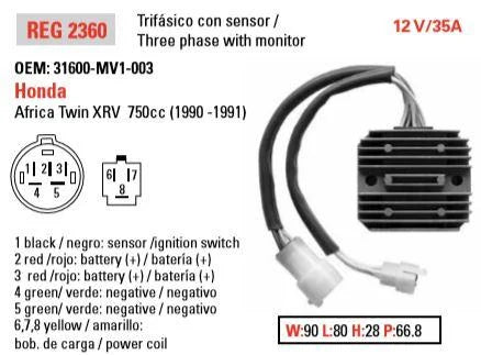 REGULATOR 31600-MV1-003, Honda XRV750 Africa Twin, AHA6065