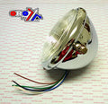 HEAD LIGHT ROUND 5.5 140MM CHROME 12V, UNIVERSAL, MC-01098