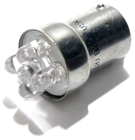 LED LIGHT BULB 12V WHITE BA15S 5-LEDS LED207WT 1157 (PACK OF 2)