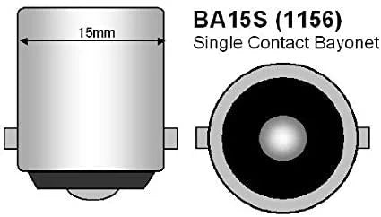 LED LIGHT BULB 12V WHITE BA15S 5-LEDS LED207WT 1157 (PACK OF 2)