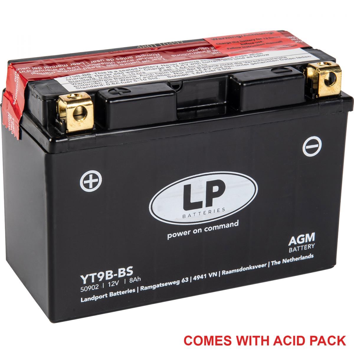 BATTERY YT9B-BS 12V 8Ah M.FREE, LANDPORT 50902 + ACID PACK, AGM MB YT9B-BS, MA LT9B-BS