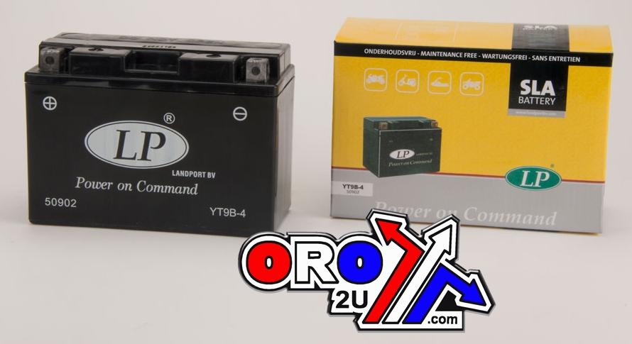 BATTERY LT9B-4 12V 8Ah. SEALED, LANDPORT 50902 SEALED ACID, MB YT9B-4, MS LT9B-4
