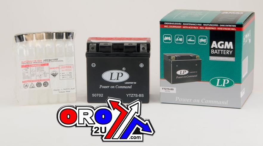 BATTERY LTZ7S-BS 12V MA.FREE, LANDPORT 50702 AGM, MB YTZ7S-BS, MA LTZ7S-BS